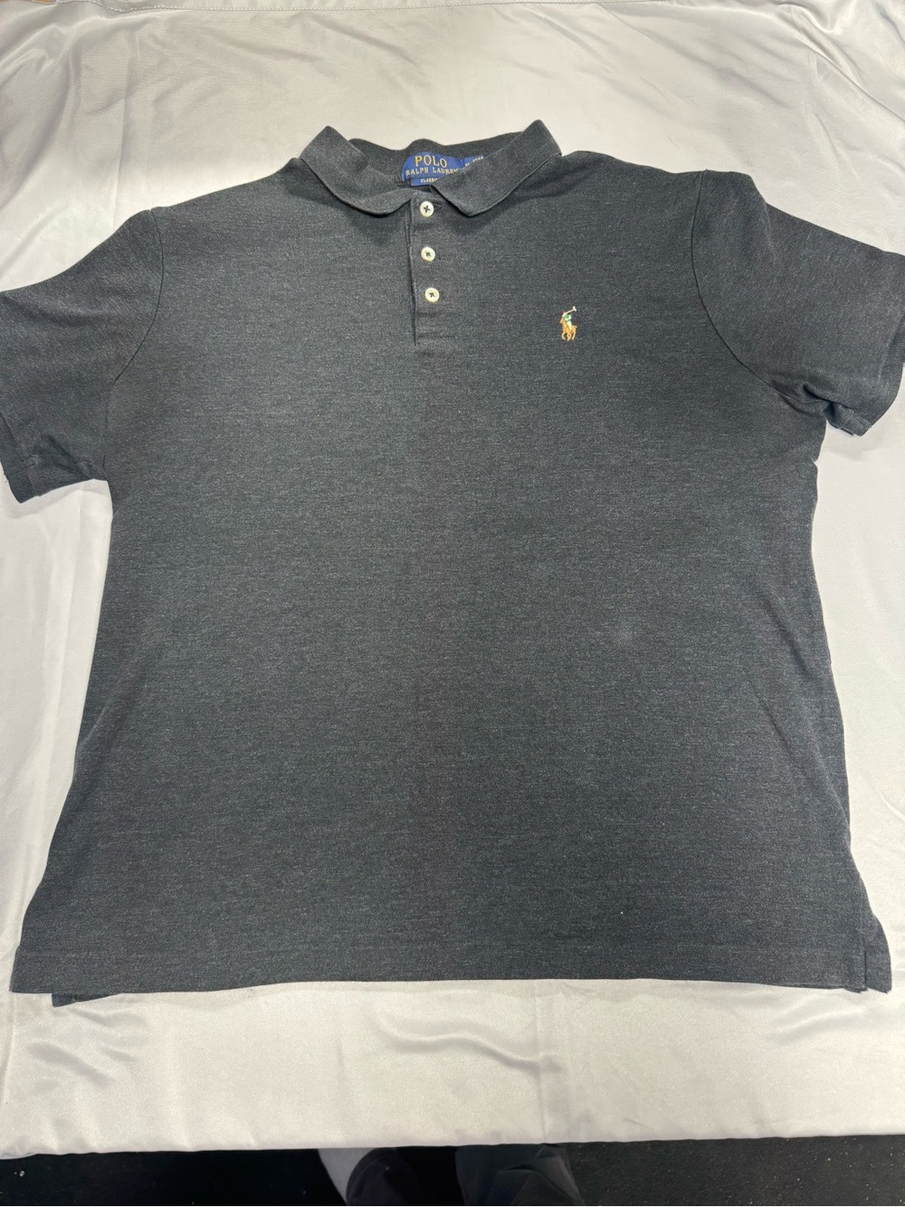 Ralph Lauren Men's Dark Heather Polo with Embroidered Pony